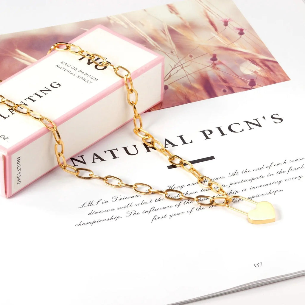 Evelyn Love Lock Necklace | Waterproof 18k Gold & Silver