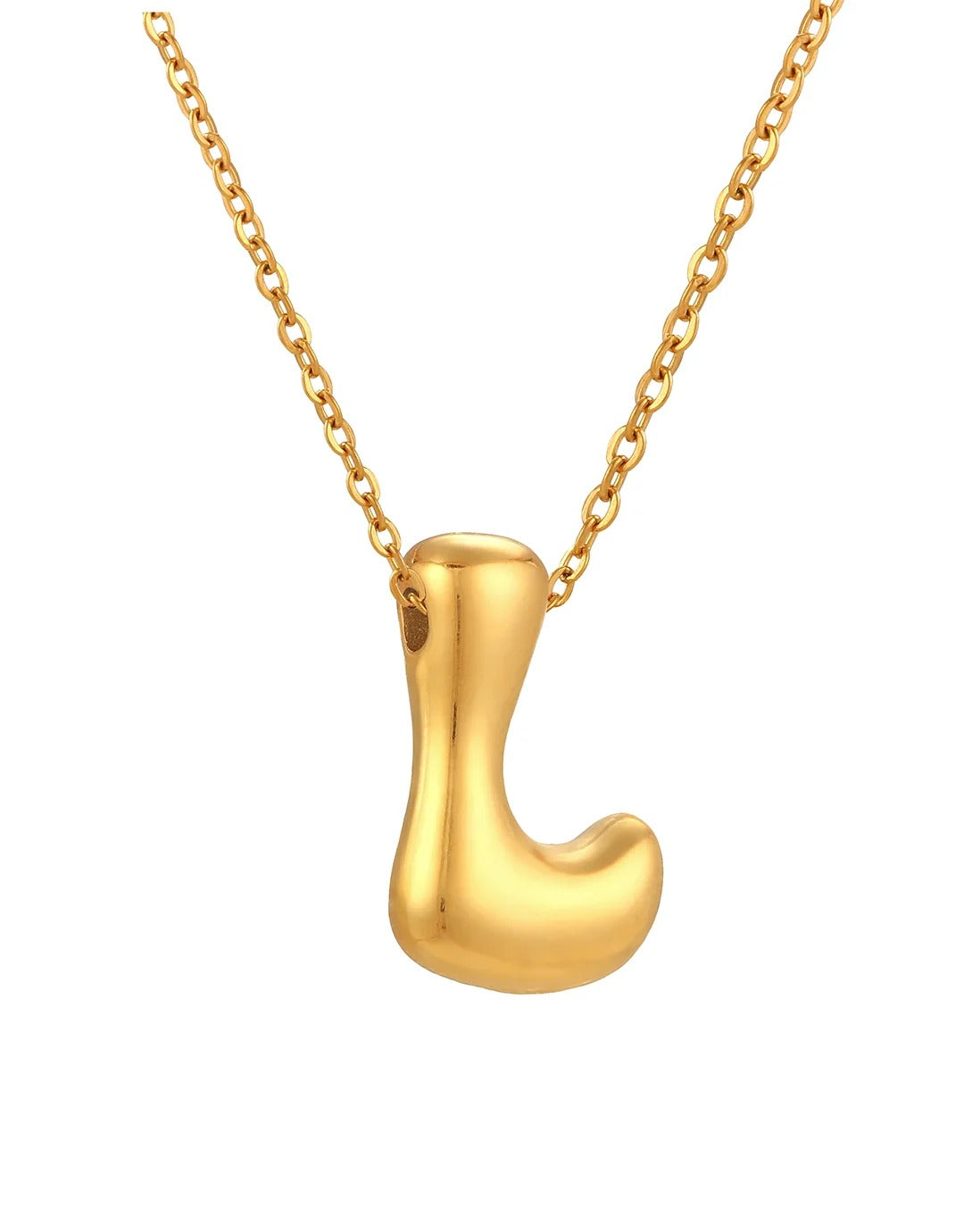 Siobhan Bubble Initial Letter Gold Necklace 45+5cm
