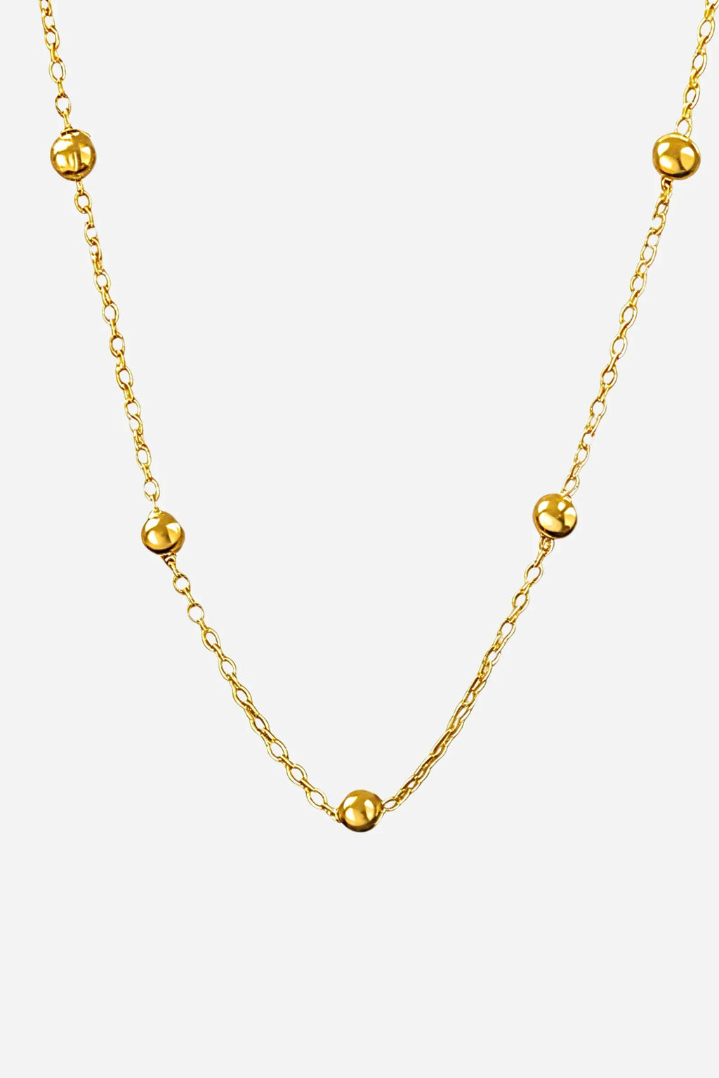 Balth Beaded Chain Necklace | Waterproof 18k Gold