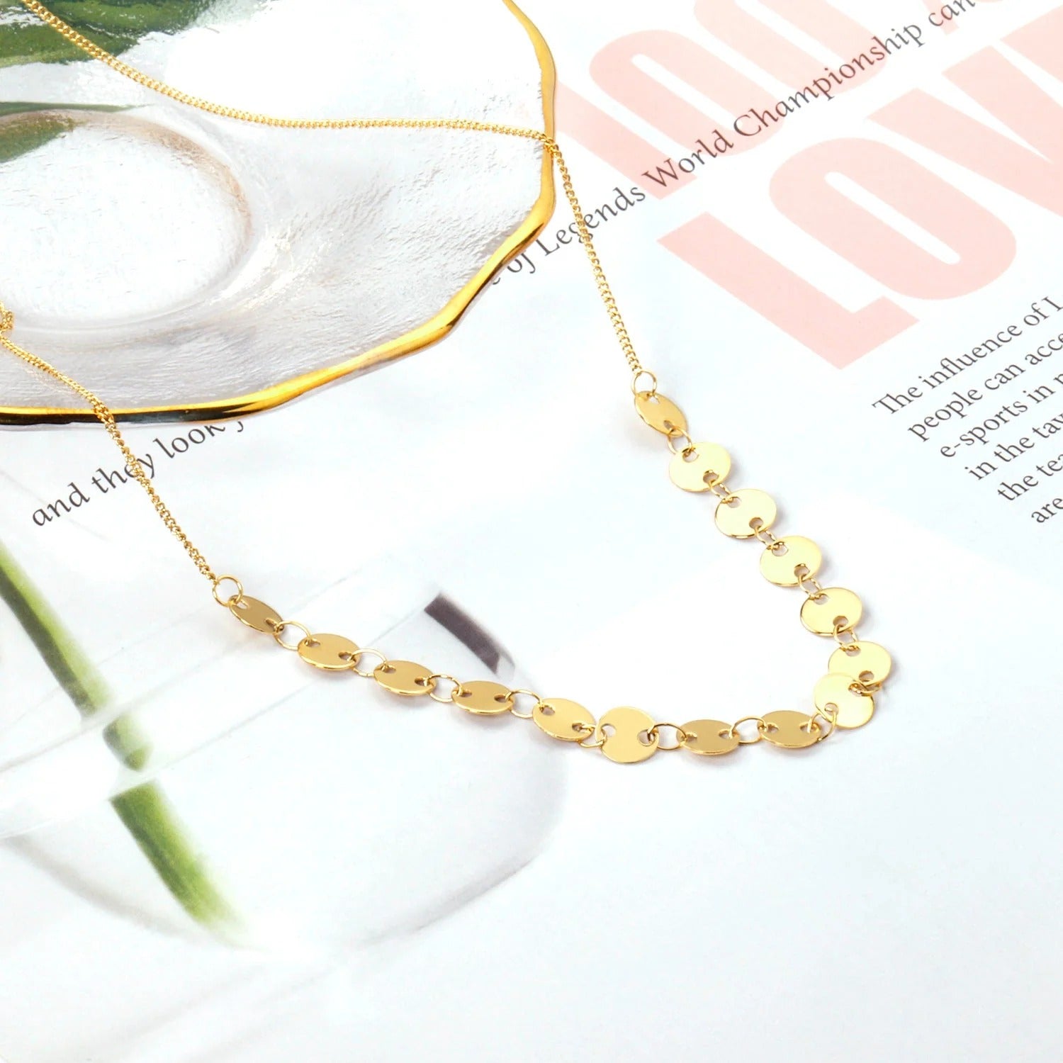 Faye Round Link Necklace | Waterproof 18k Gold & Silver