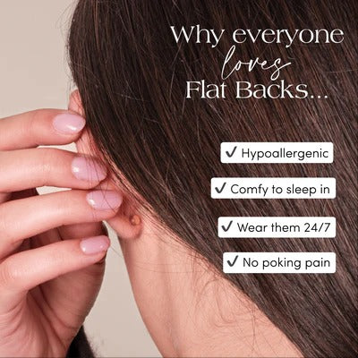 Unik Bow Shape Secure Screw-Back Studs suitable for lobe, helix & multiple ear piercings