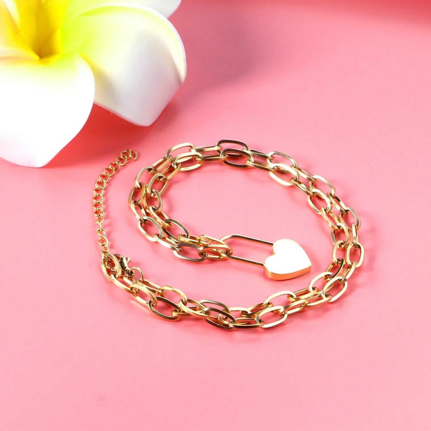Evelyn Love Lock Necklace | Waterproof 18k Gold & Silver