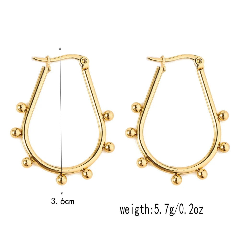 Celeste Beaded Hoops | Waterproof 18k Gold