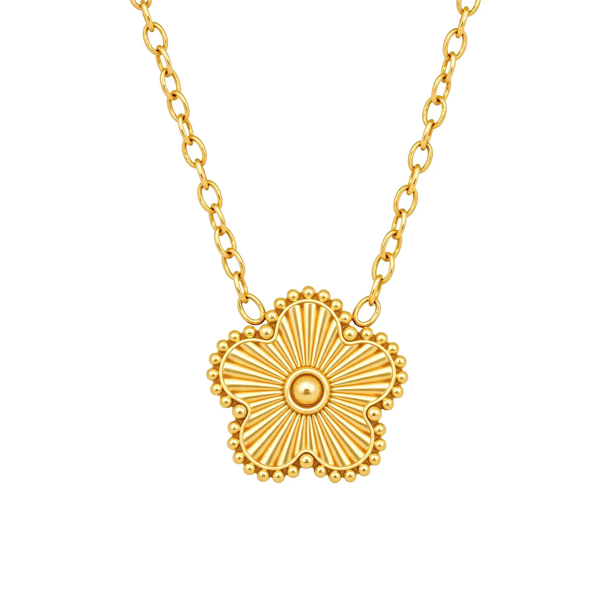 Bronte Five-Leaf Gold Clover Necklace | Waterproof 18k Gold