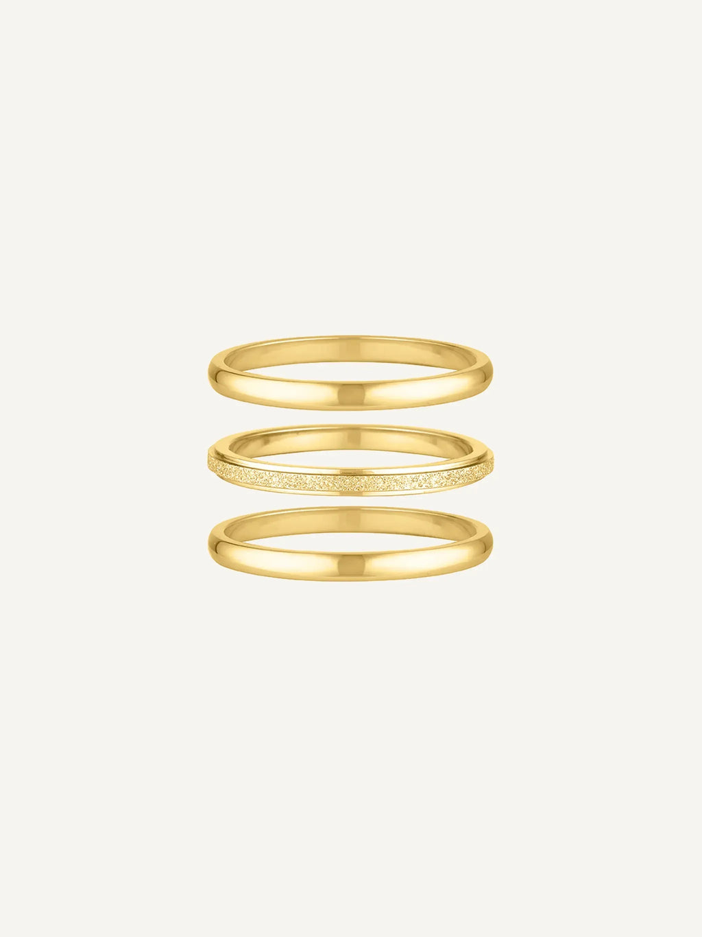 Anya 2MM Band Ring Set | Waterproof 18k Gold