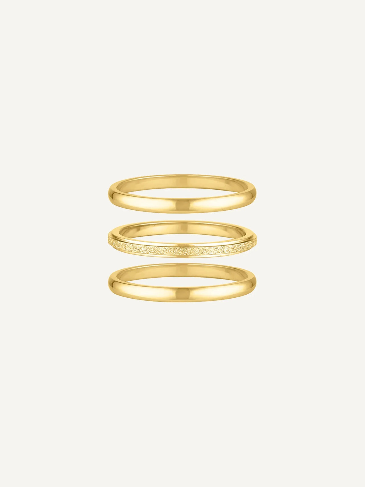 Anya 2MM Band Ring Set | Waterproof 18k Gold