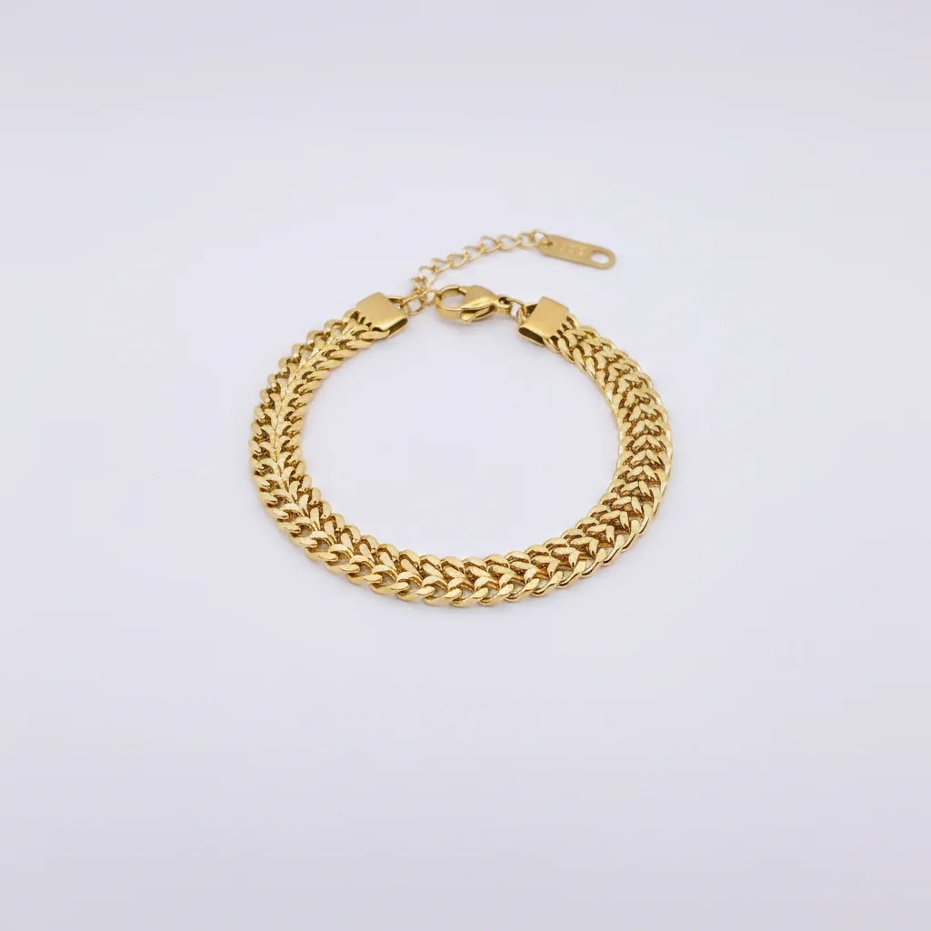 Elaris Double Curb Chain Bracelet | Waterproof 18k Gold