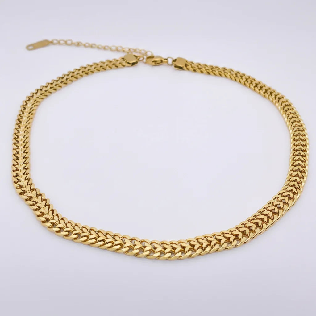 Elaris Double Curb Chain Necklace | Waterproof 18k Gold