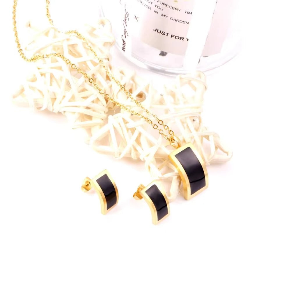 Nellie Contoured Noir Enamel Set | Buy Set or Individual