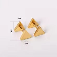 Mishie Triangle Flat Back Studs - Gold & Silver