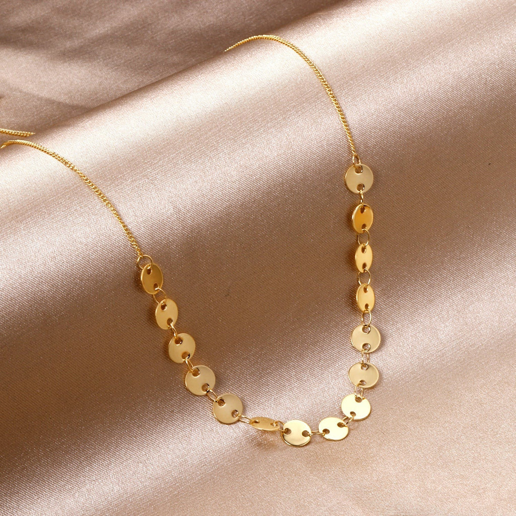 Faye Round Link Necklace | Waterproof 18k Gold & Silver