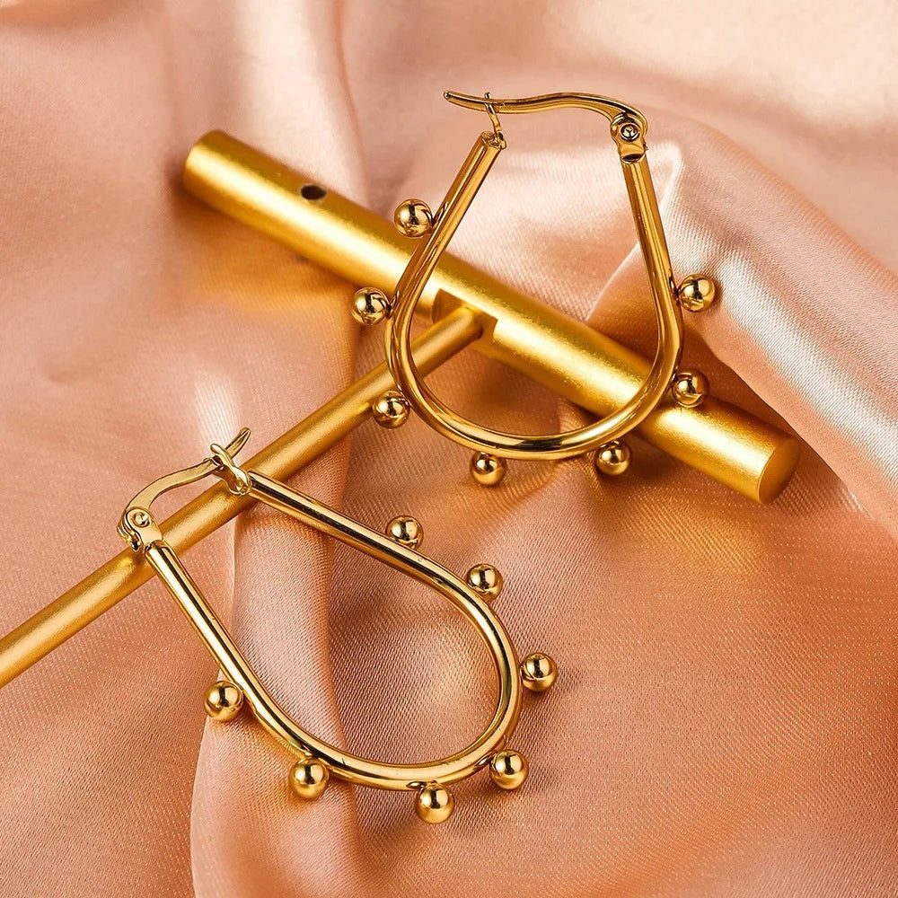 Celeste Beaded Hoops | Waterproof 18k Gold
