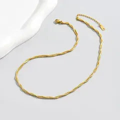 Elvana Twisted Double-Strand Necklace | Waterproof 18k Gold