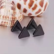 Mishie Triangle Flat Back Studs - Gold & Silver