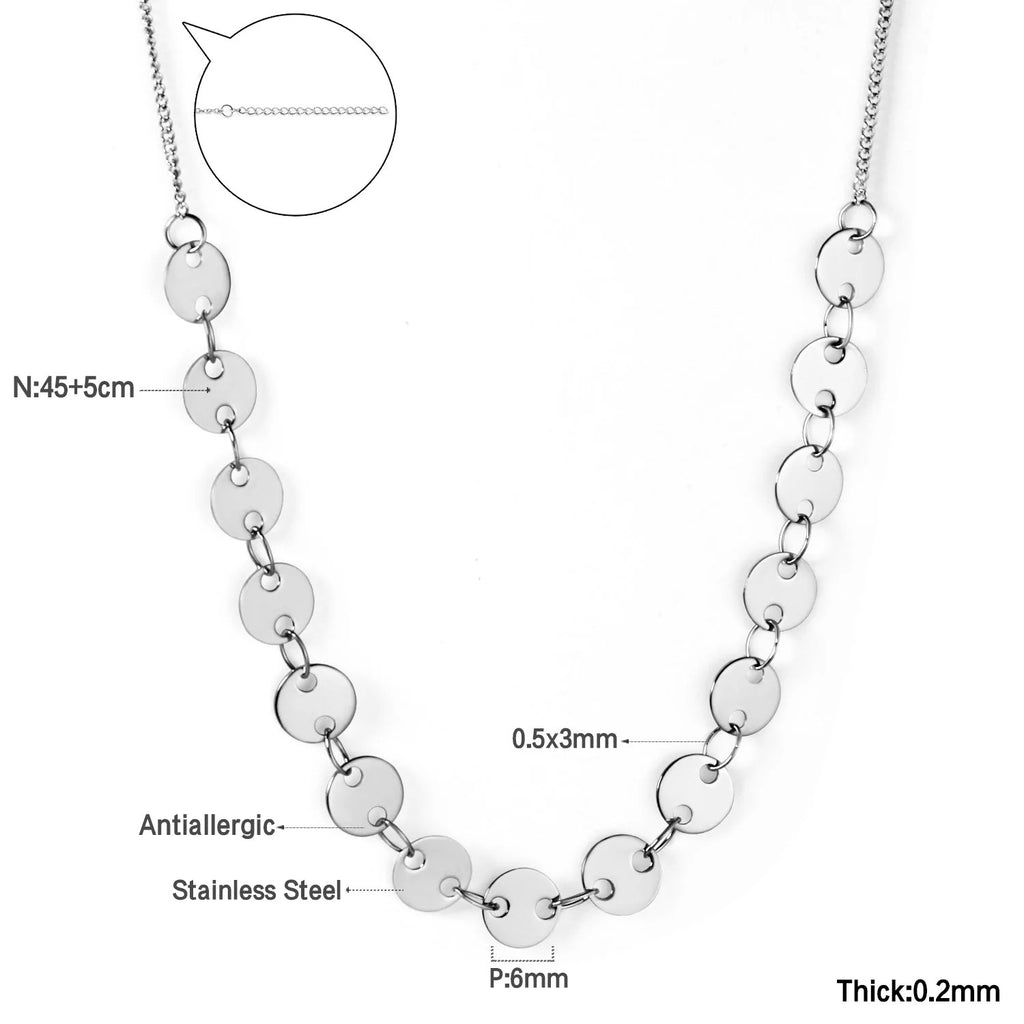 Faye Round Link Necklace | Waterproof 18k Gold & Silver