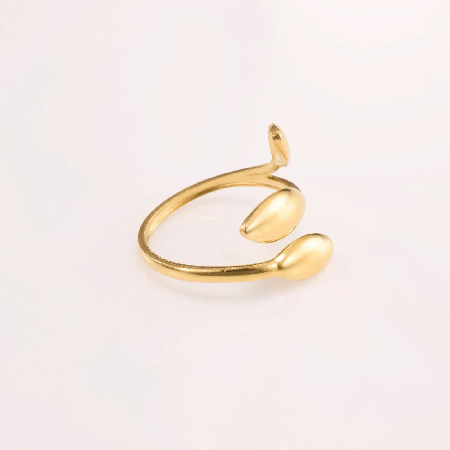 Alina 3 Leaves Open Ring | Waterproof 18k Gold