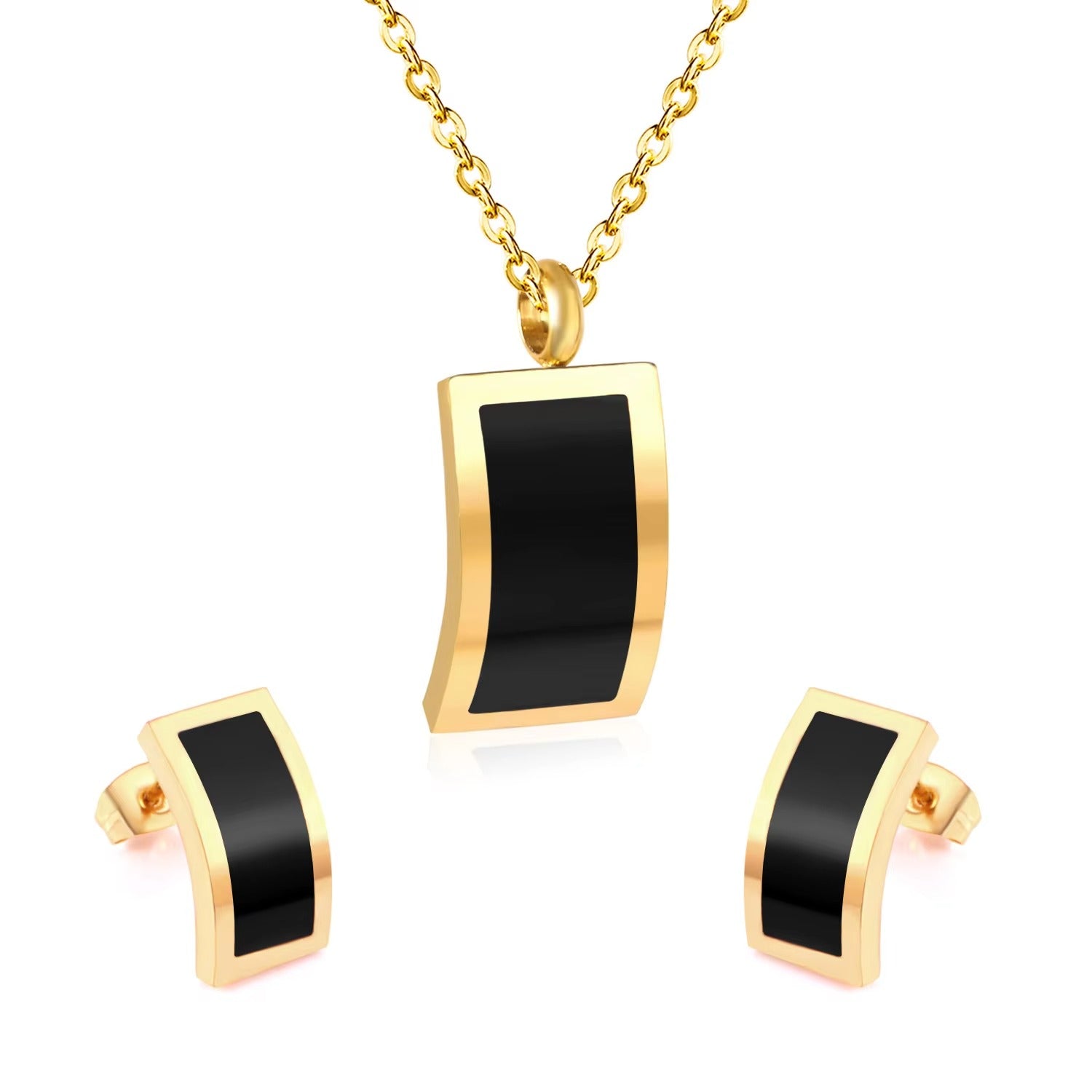 Nellie Contoured Noir Enamel Set | Buy Set or Individual