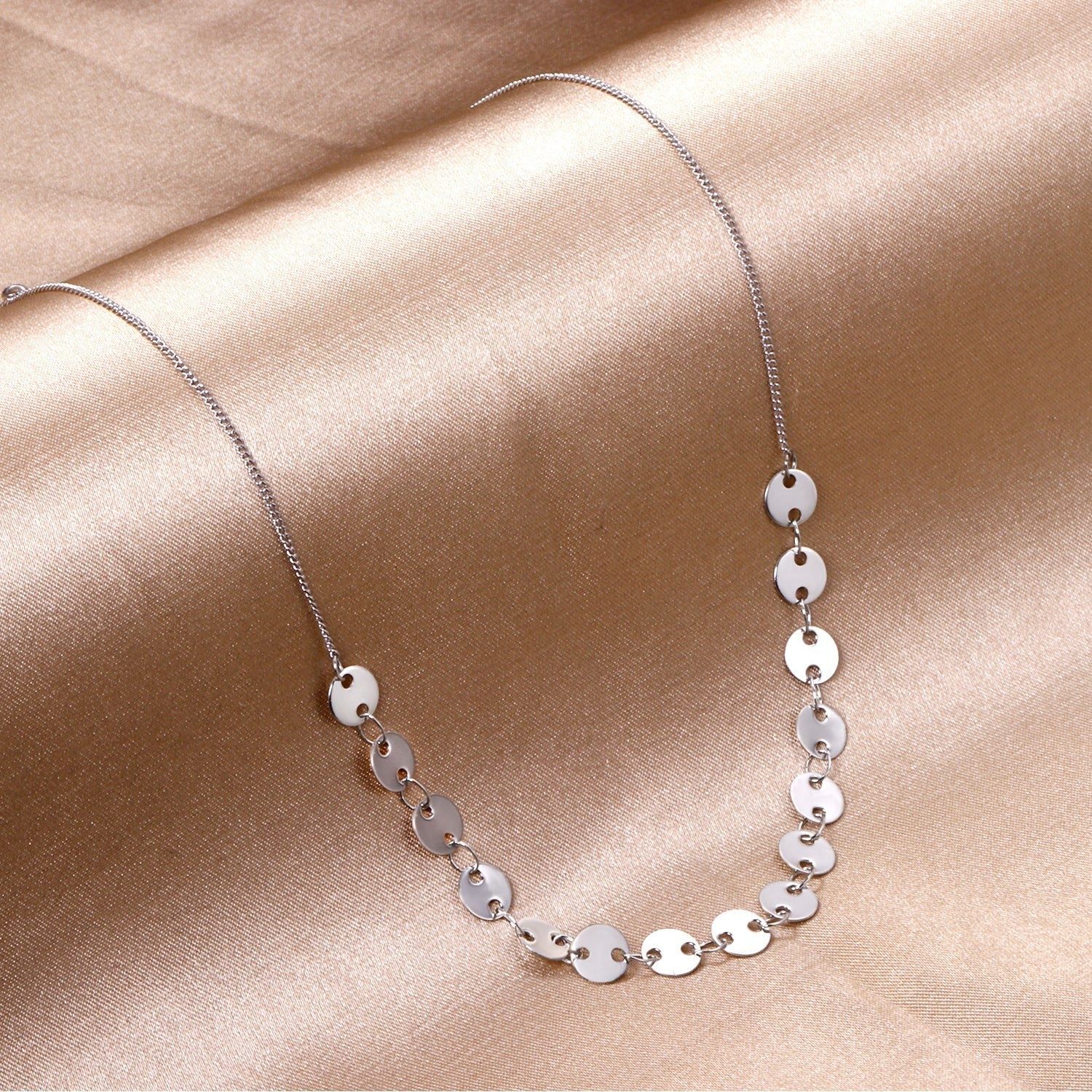 Faye Round Link Necklace | Waterproof 18k Gold & Silver