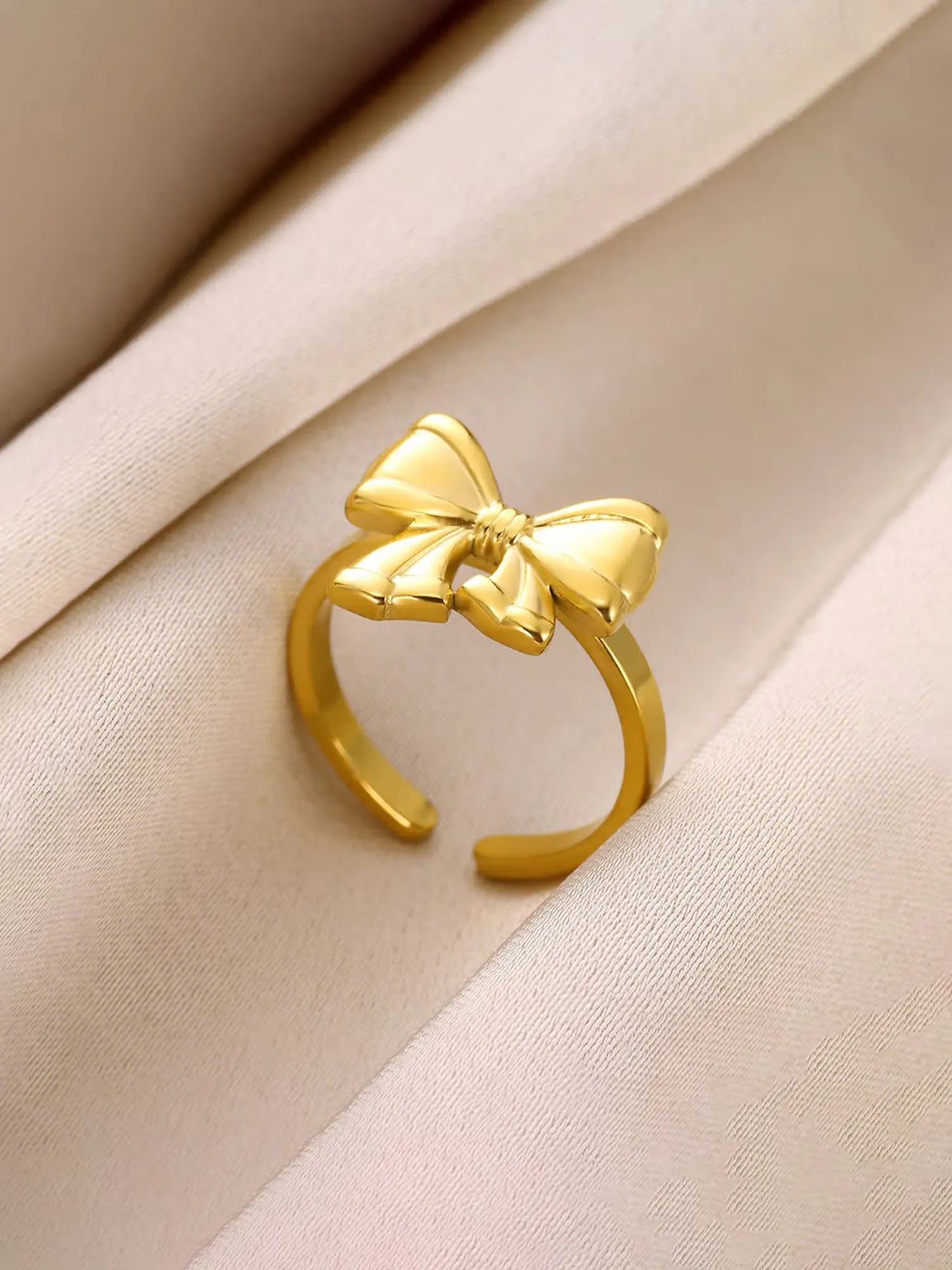 Celest Bow Wrap Adjustable Ring | Waterproof 18k Gold