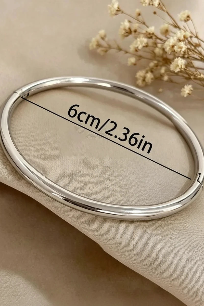 Sema Slim Plain Hinged Bangle Bracelet | Waterproof 18k Gold & Silver