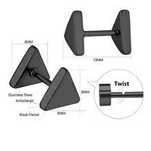 Mishie Triangle Flat Back Studs - Gold & Silver