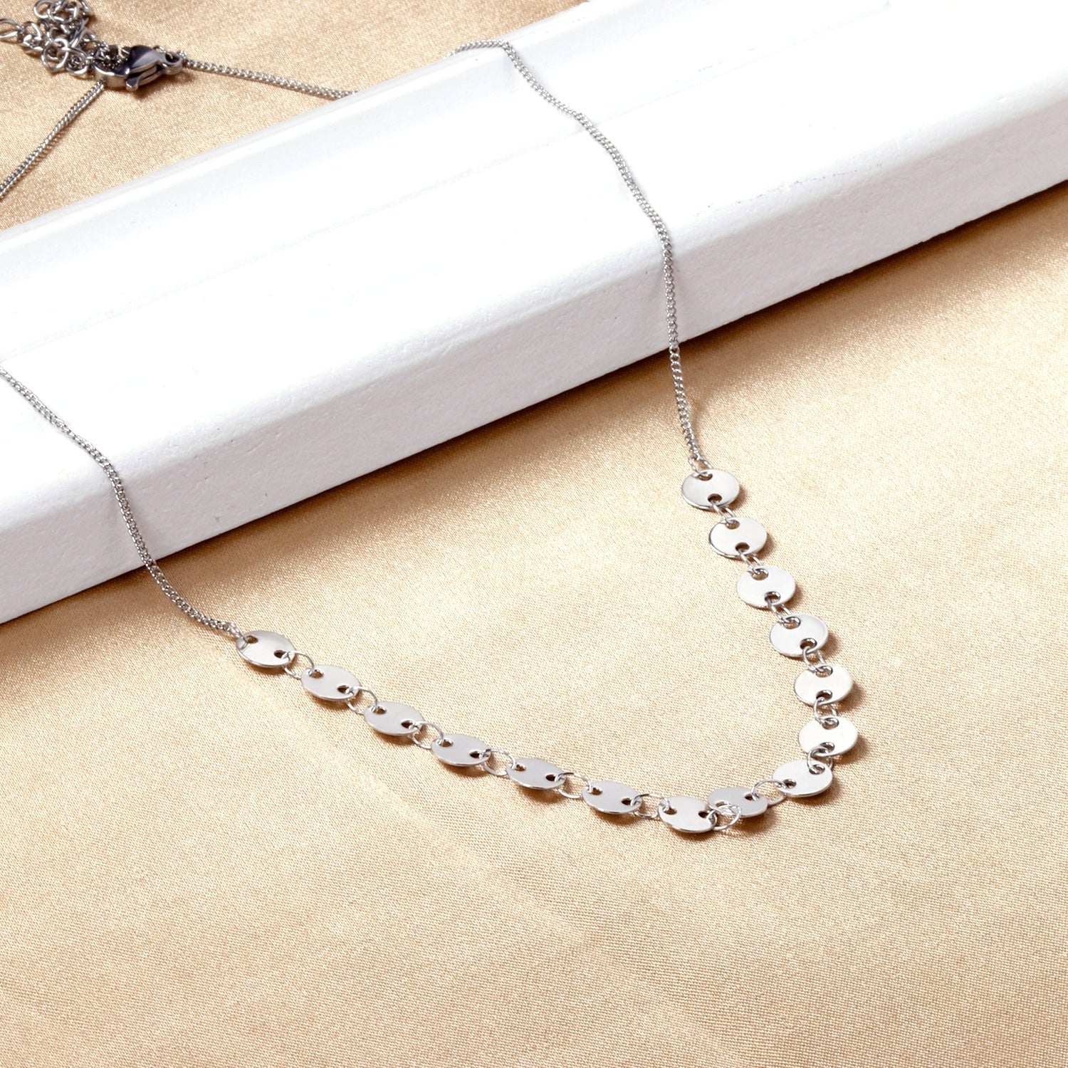 Faye Round Link Necklace | Waterproof 18k Gold & Silver