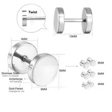 Allure Dumbell Design Secure Screw-Back Studs suitable for lobe, helix & multiple ear piercings
