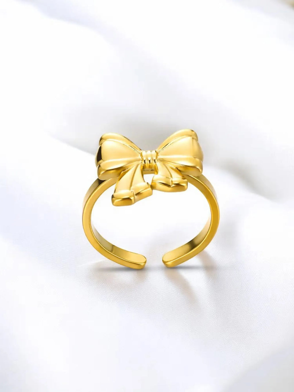 Celest Bow Wrap Adjustable Ring | Waterproof 18k Gold