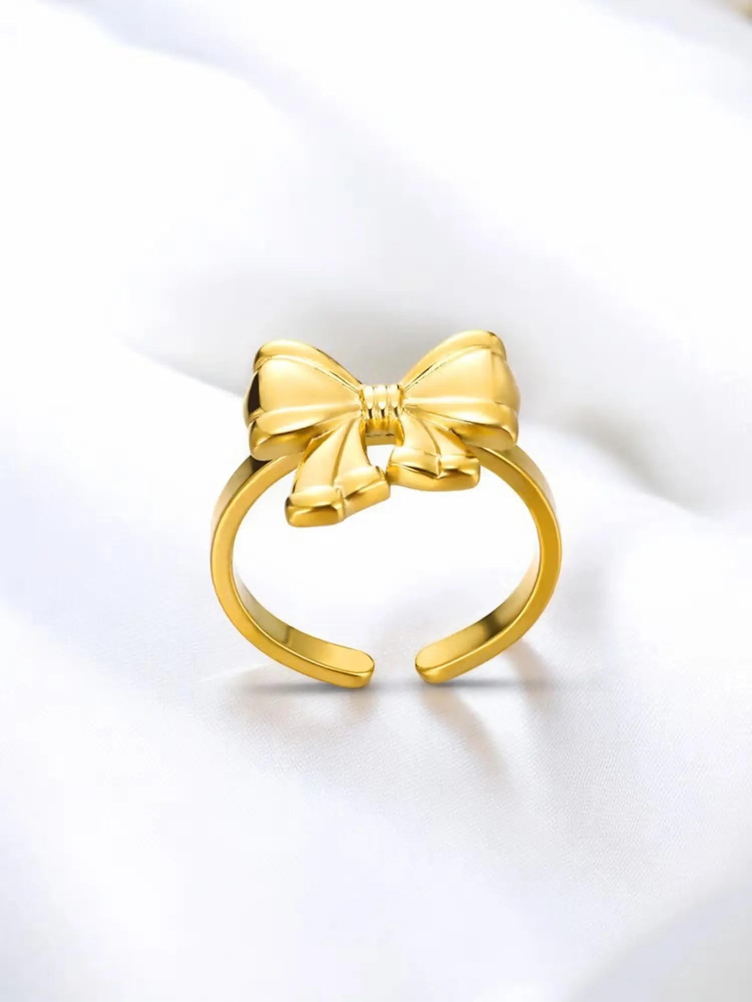 Celest Bow Wrap Adjustable Ring | Waterproof 18k Gold