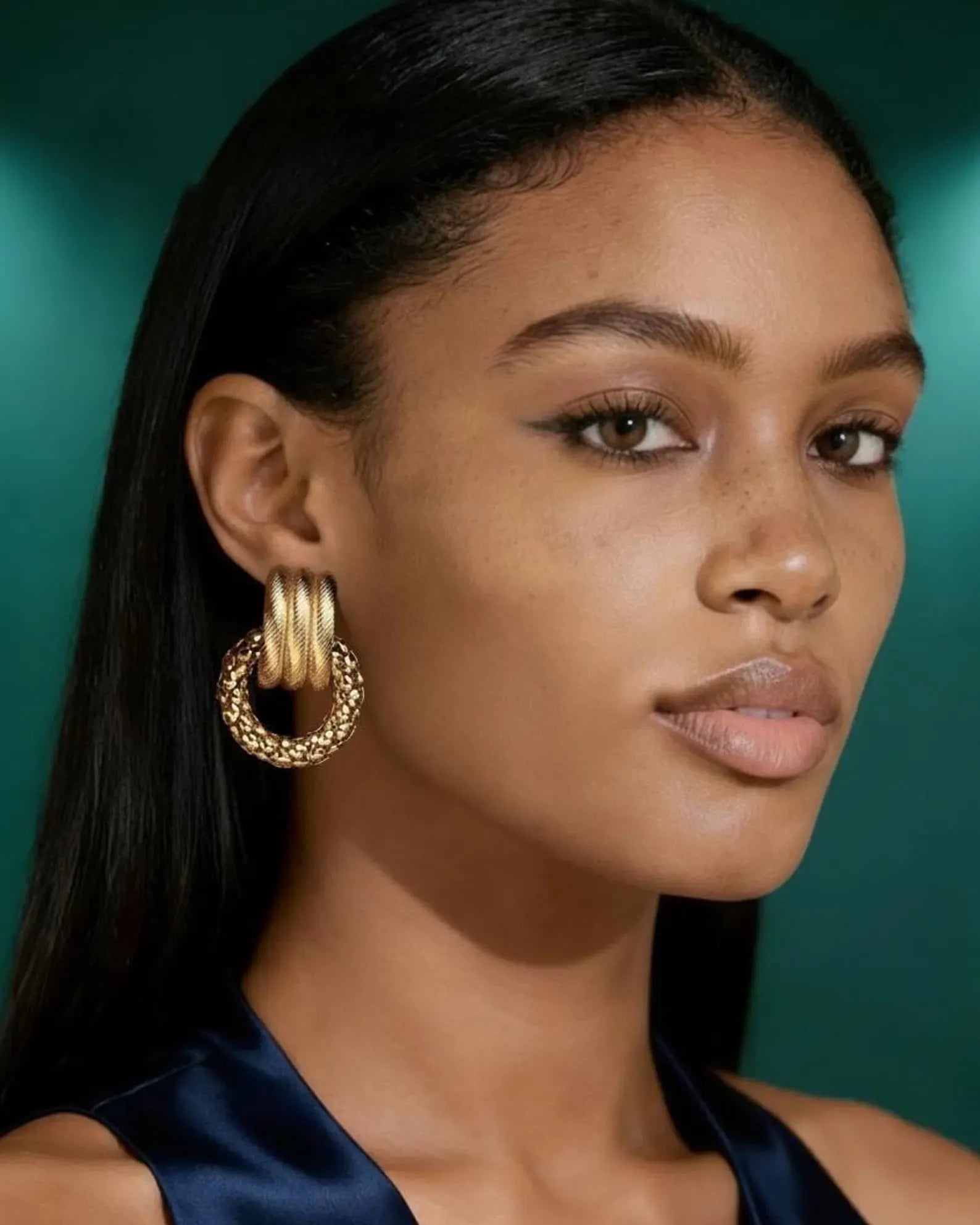 Beatrice Textured Stud Earrings | Waterproof 18k Gold