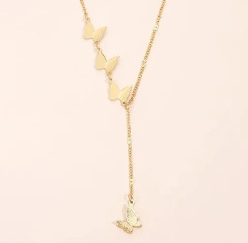 Evangel cascading butterflies Necklace | Waterproof 18k Gold