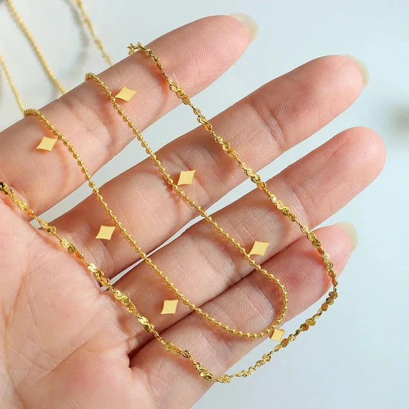 Bellamy Double Layer Necklace | Waterproof 18k Gold