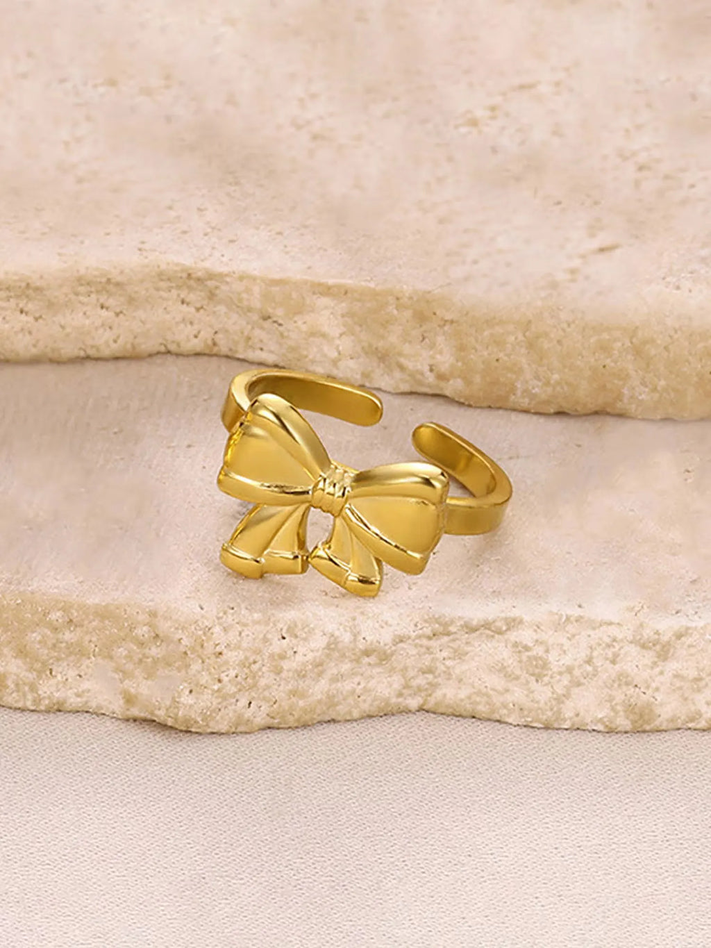 Celest Bow Wrap Adjustable Ring | Waterproof 18k Gold