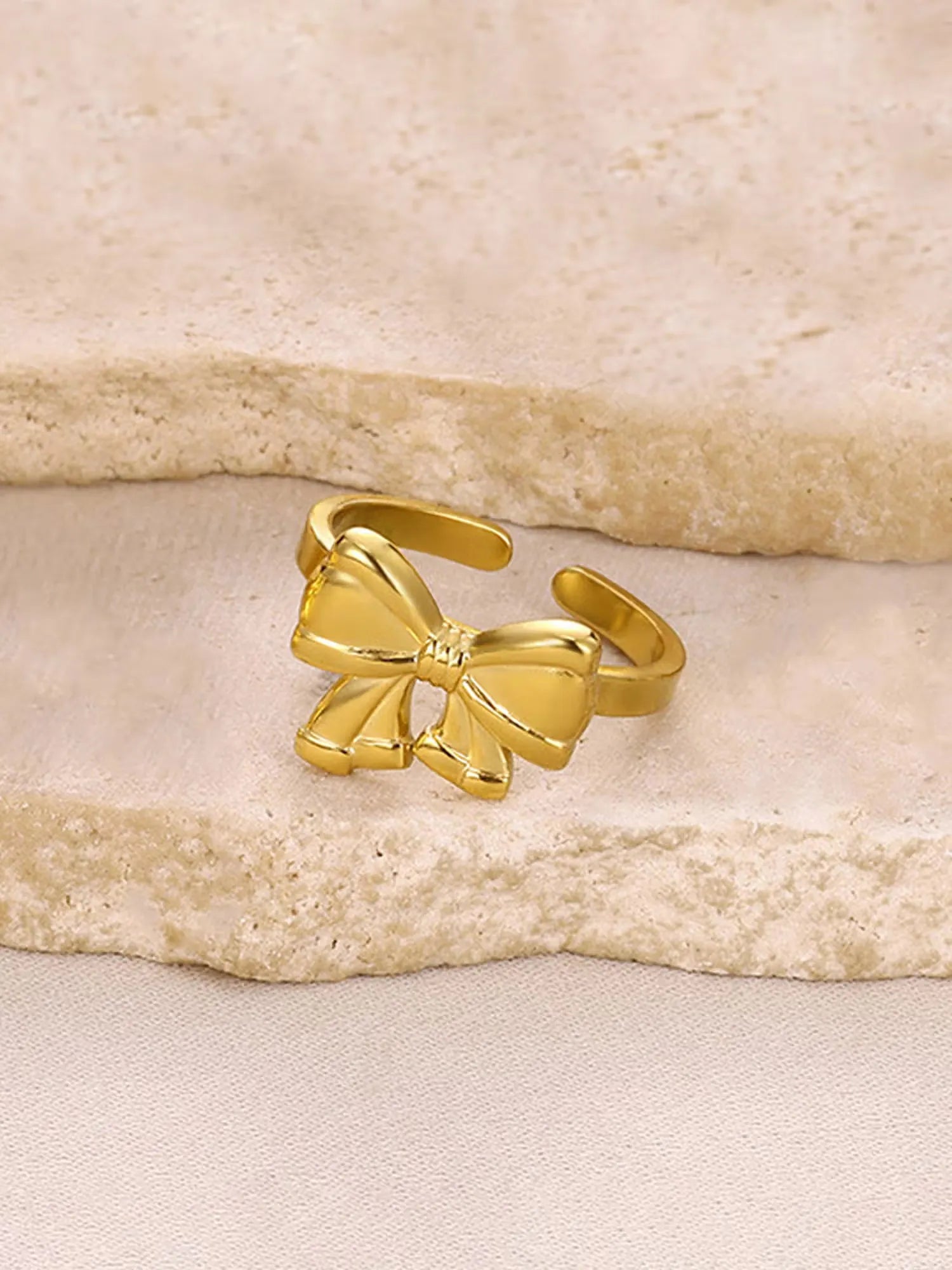 Celest Bow Wrap Adjustable Ring | Waterproof 18k Gold