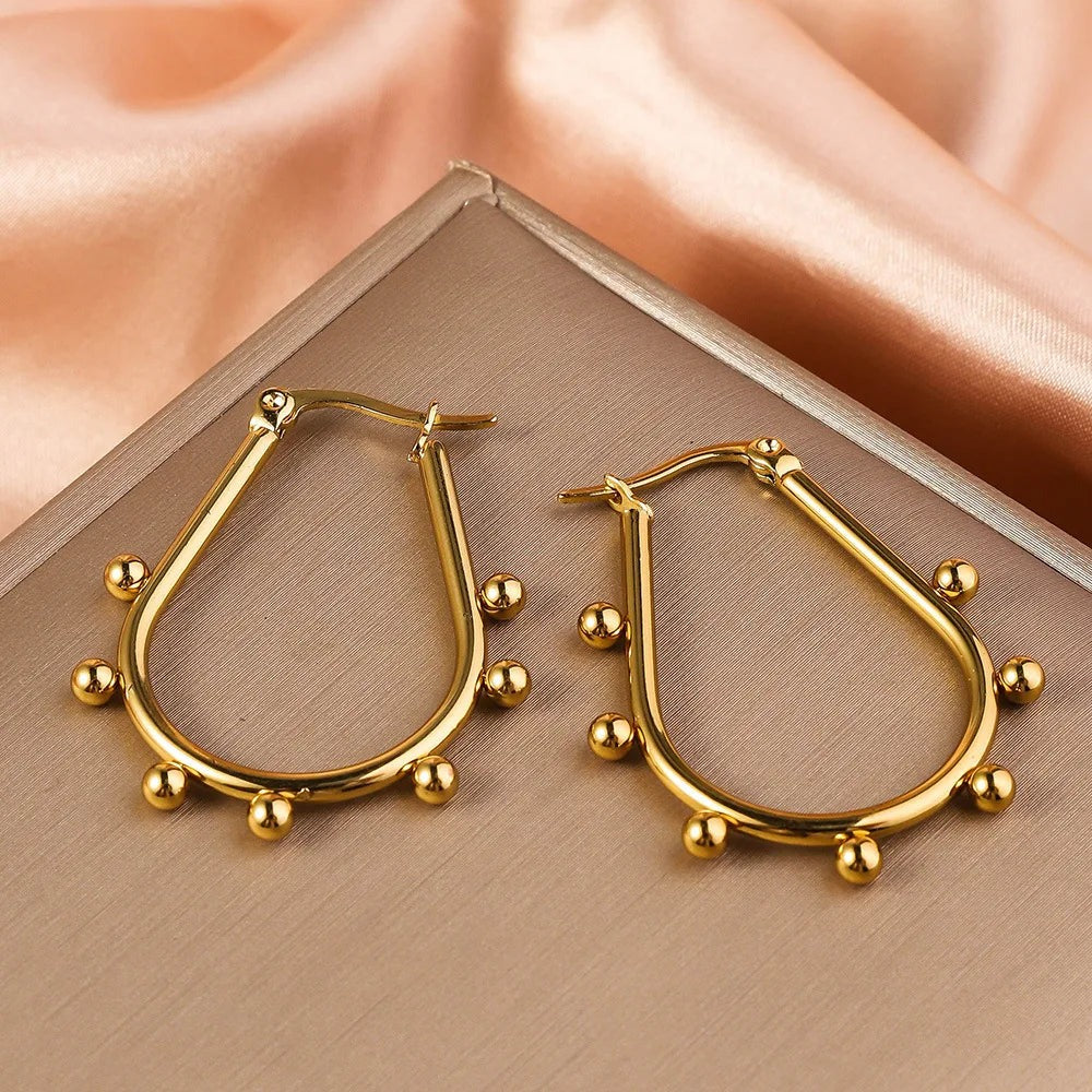 Celeste Beaded Hoops | Waterproof 18k Gold