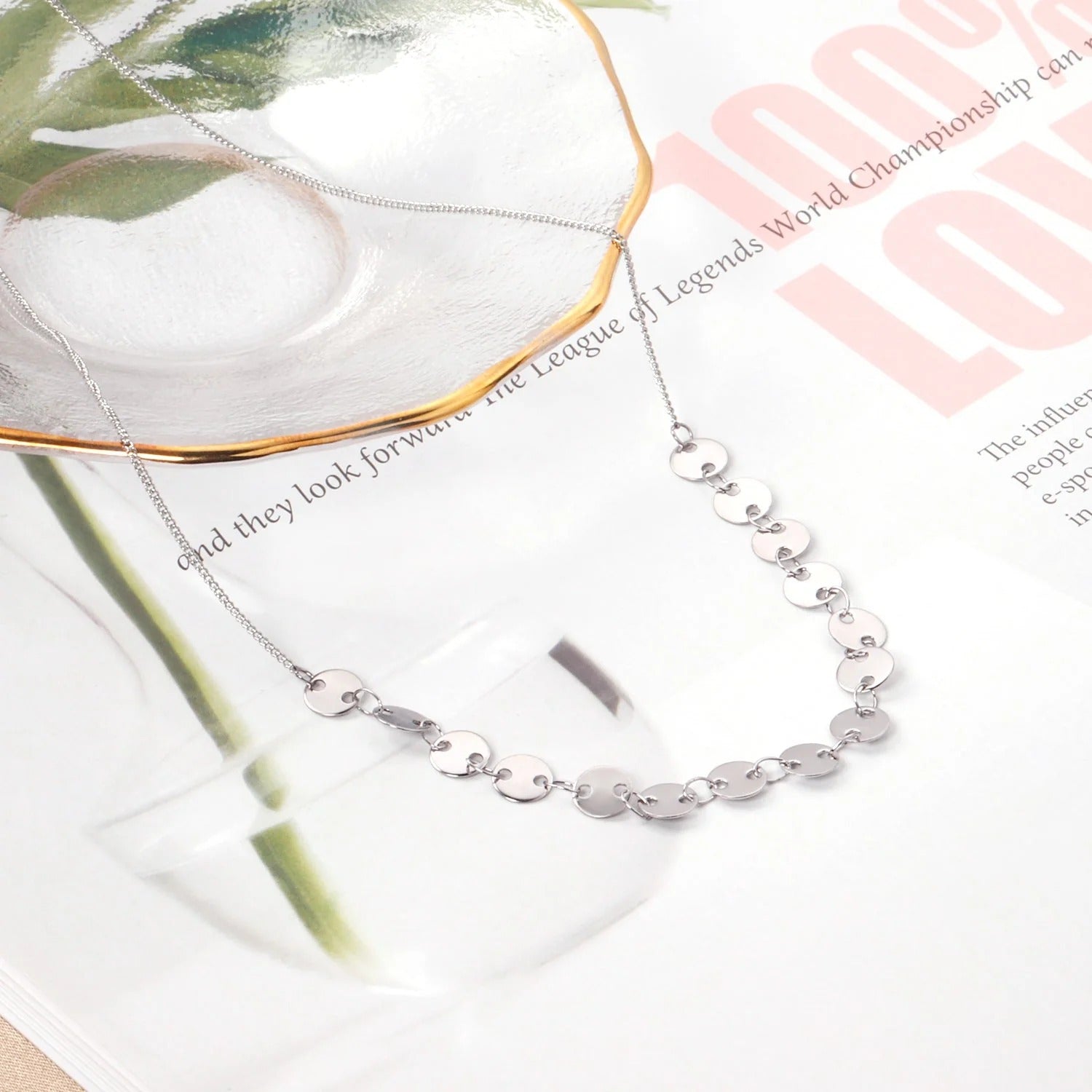 Faye Round Link Necklace | Waterproof 18k Gold & Silver