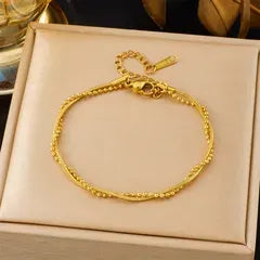 Elvana Twisted Double-Strand Bracelet | Waterproof 18k Gold