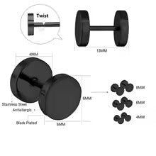 Allure Dumbell Design Secure Screw-Back Studs suitable for lobe, helix & multiple ear piercings