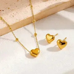 Brea Heart Stud Earrings | Waterproof 18k Gold
