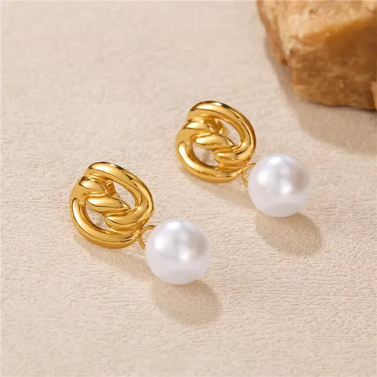 Calli Pearl Drop Earrings | Waterproof 18k Gold