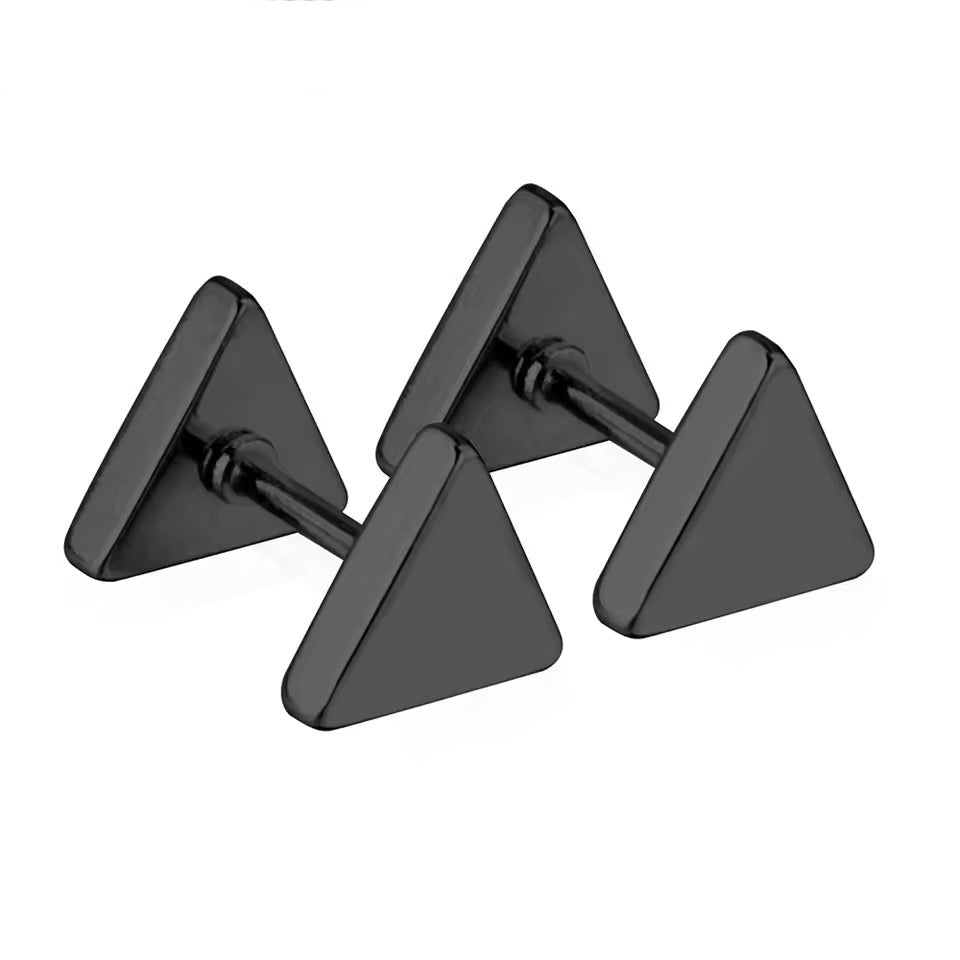 Mishie Triangle Flat Back Studs - Gold & Silver