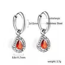 Bloom Red Ruby Huggie Hoops