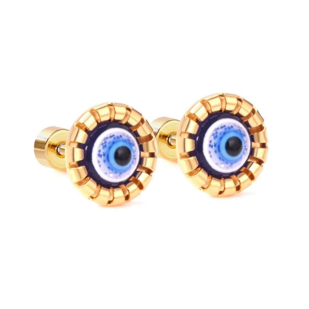 Dalila Blue Evil Eye Flat Back Studs