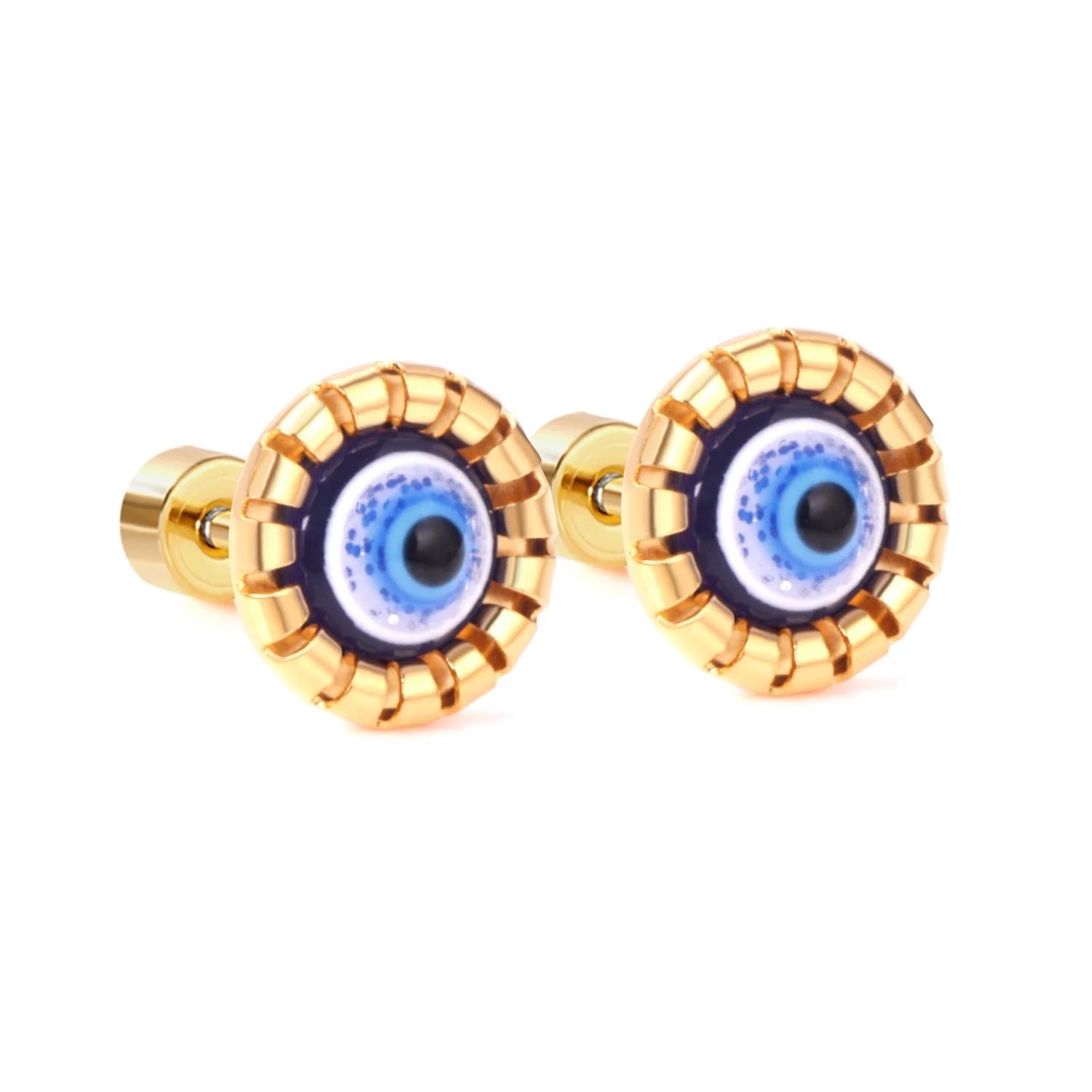 Dalila Blue Evil Eye Flat Back Studs