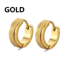 Camila Frosted Hoops | Waterproof 18k Gold, Silver & Black