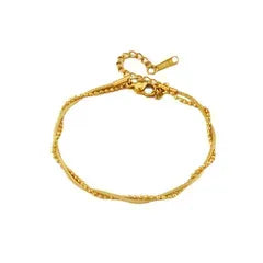 Elvana Twisted Double-Strand Bracelet | Waterproof 18k Gold