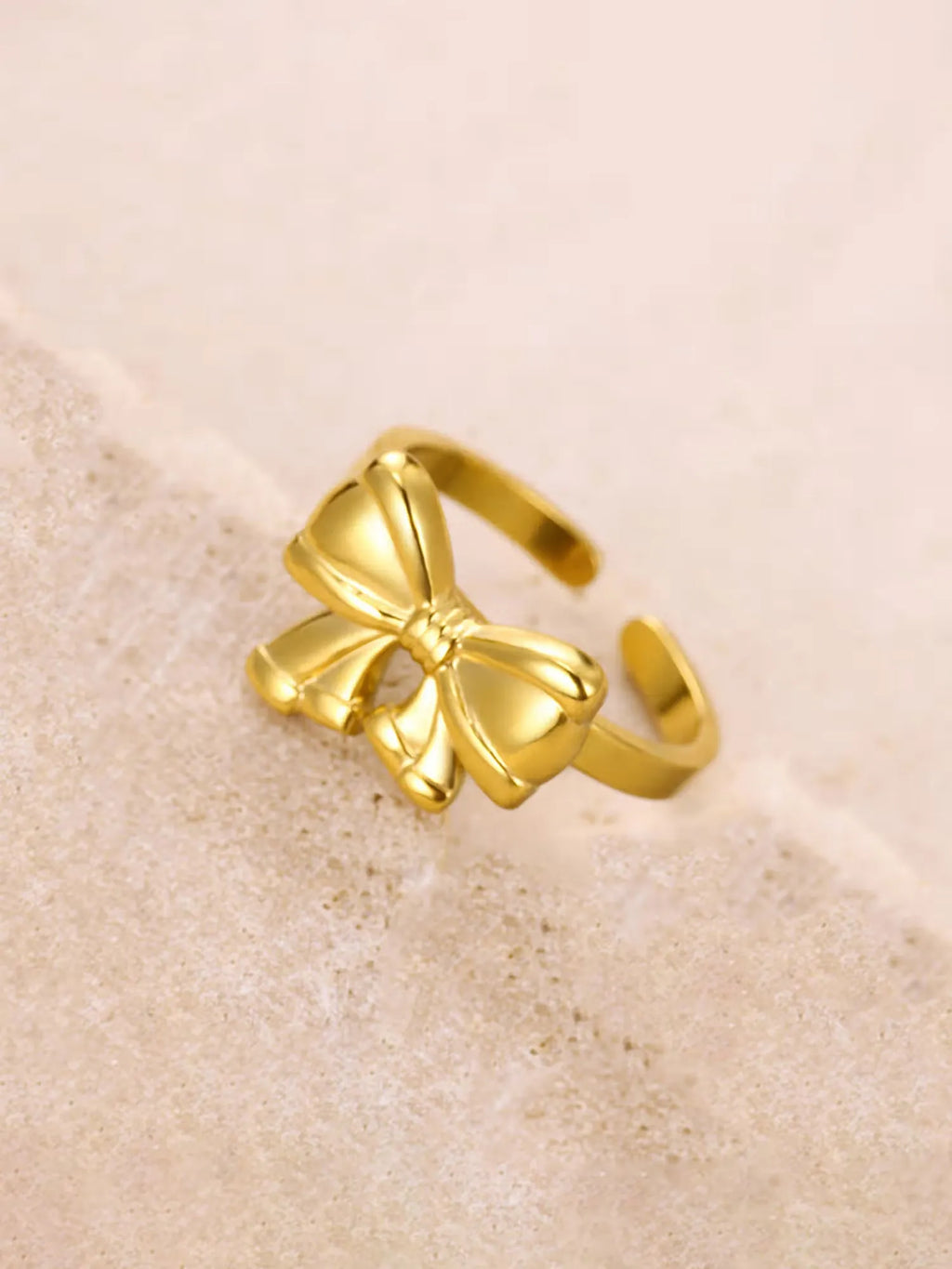 Celest Bow Wrap Adjustable Ring | Waterproof 18k Gold