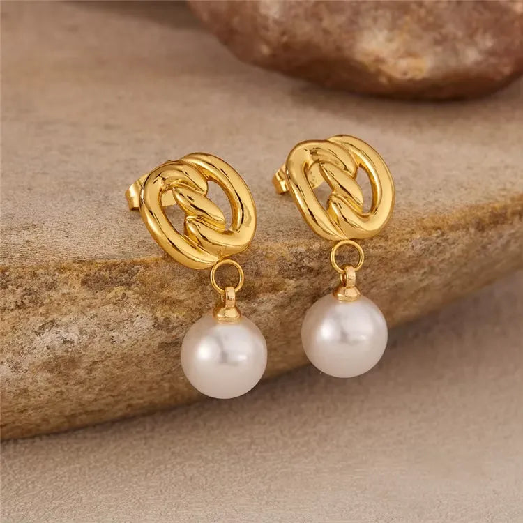 Calli Pearl Drop Earrings | Waterproof 18k Gold