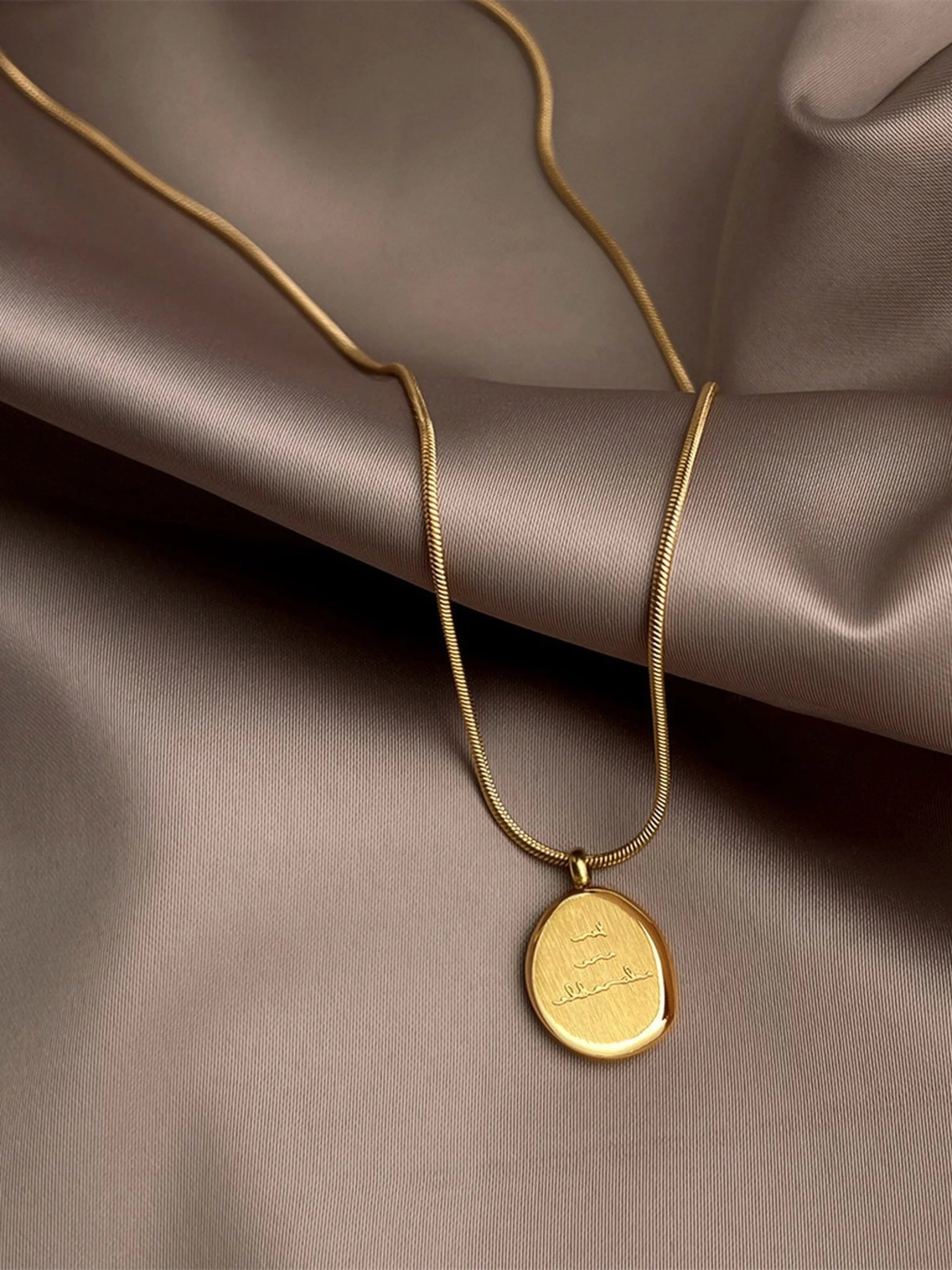 Bina You Are Adorable Engraved Pendant Necklace | Waterproof 18k Gold