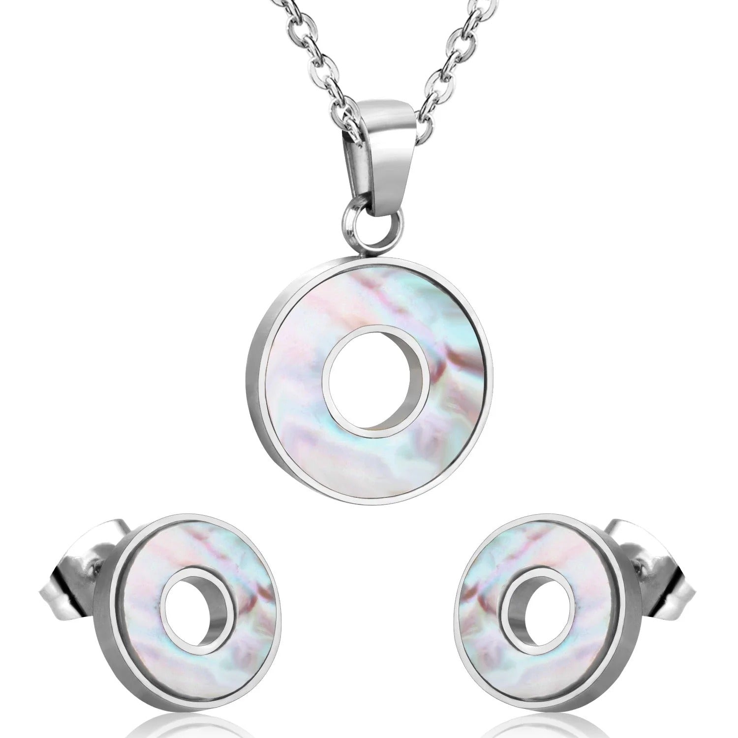 Mira Lustrous Pearl Inlay Halo Set | Buy Set or Individual